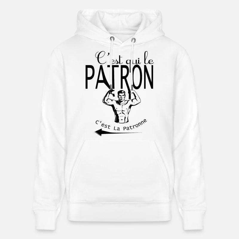 C'est qui le patron - Sweat à capuche bio CRUISER Stanley/Stella Unisexe - blanc