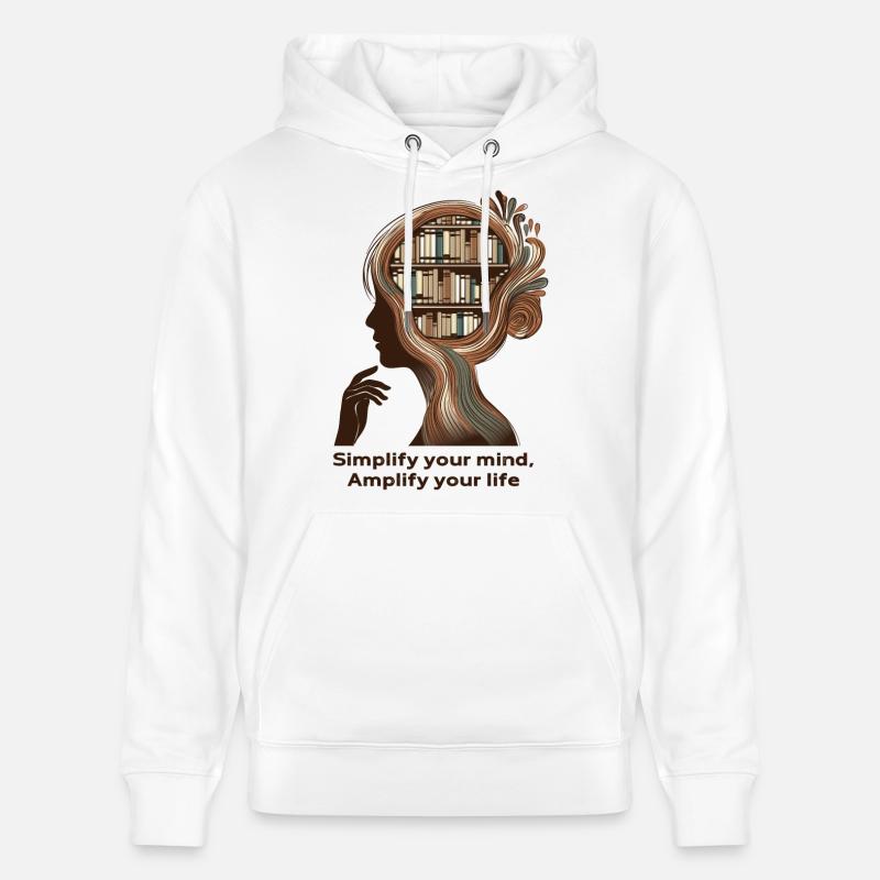 Simplify your mind Achtsamkeit Design - Stanley/Stella Unisex Bio-Hoodie CRUISER  - Weiß