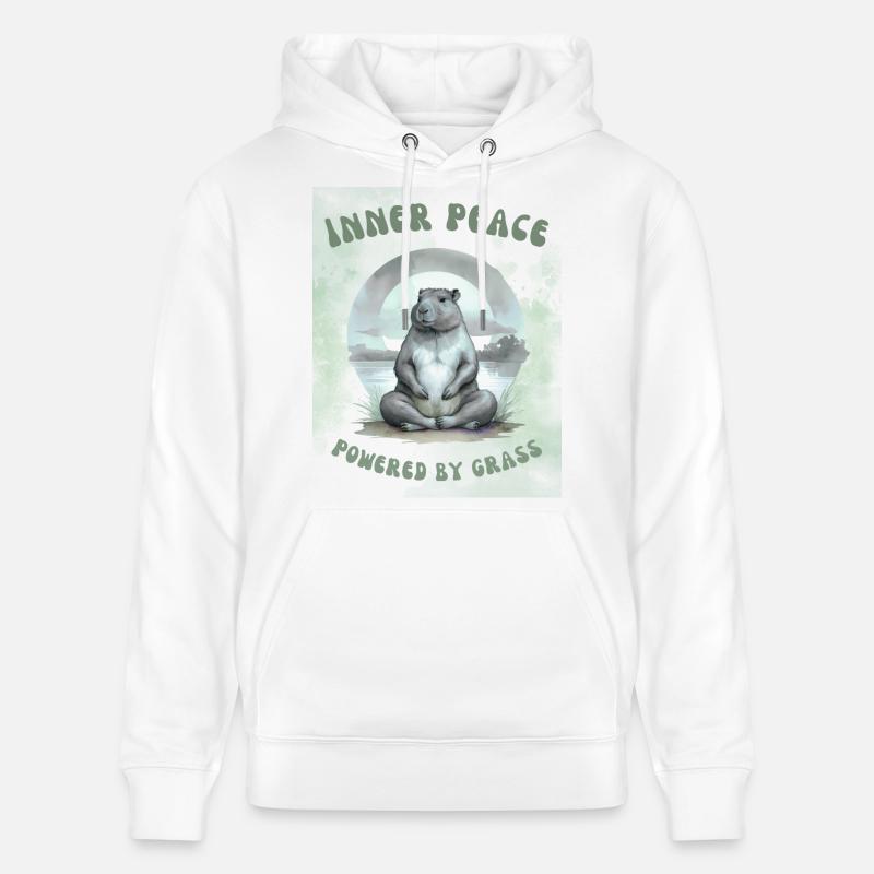 Inner Peace – Powered by Grass Design - Stanley/Stella Unisex Bio-Hoodie CRUISER  - Weiß