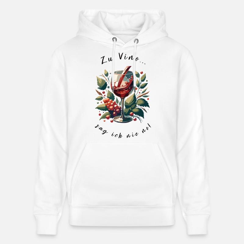 Weinglas mit Trauben Kunstmotiv - Stanley/Stella Unisex Bio-Hoodie CRUISER  - Weiß