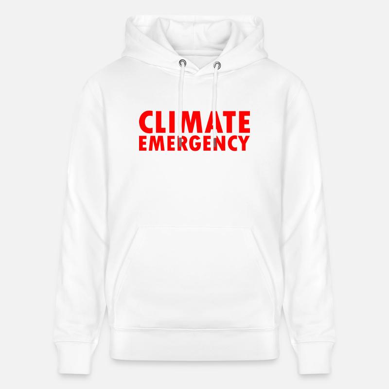 Climate emergency - Sweat à capuche bio CRUISER Stanley/Stella Unisexe - blanc