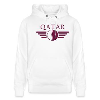 I love Qatar, elegance style design - Stanley/Stella CRUISER Unisex Organic Hoodie - white - Front - Alina (178cm) & Michal (187cm)