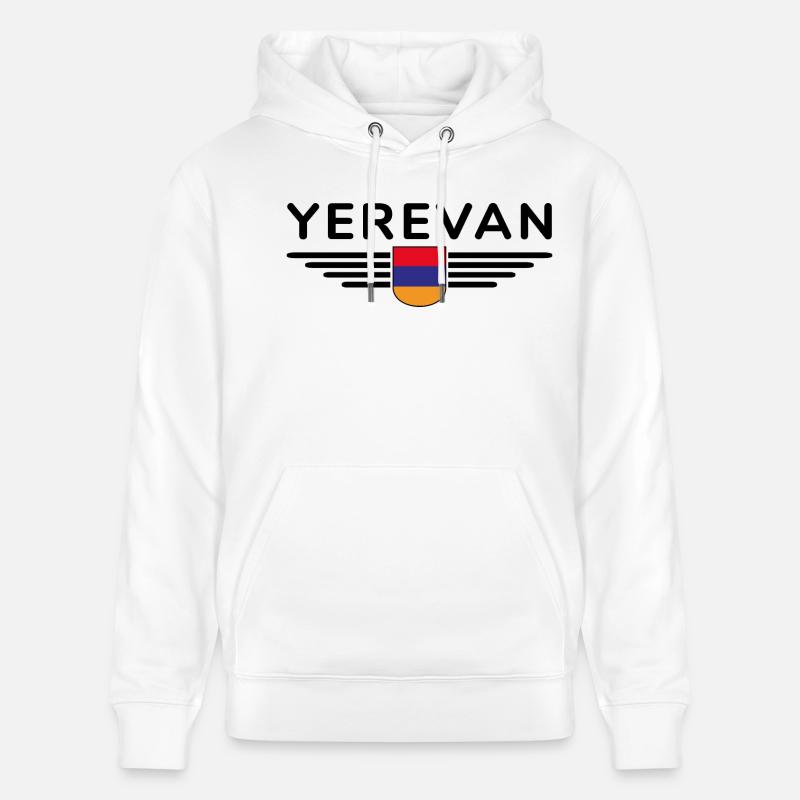 Erevan Design – Vivez l’Arménie - Sweat à capuche bio CRUISER Stanley/Stella Unisexe - blanc