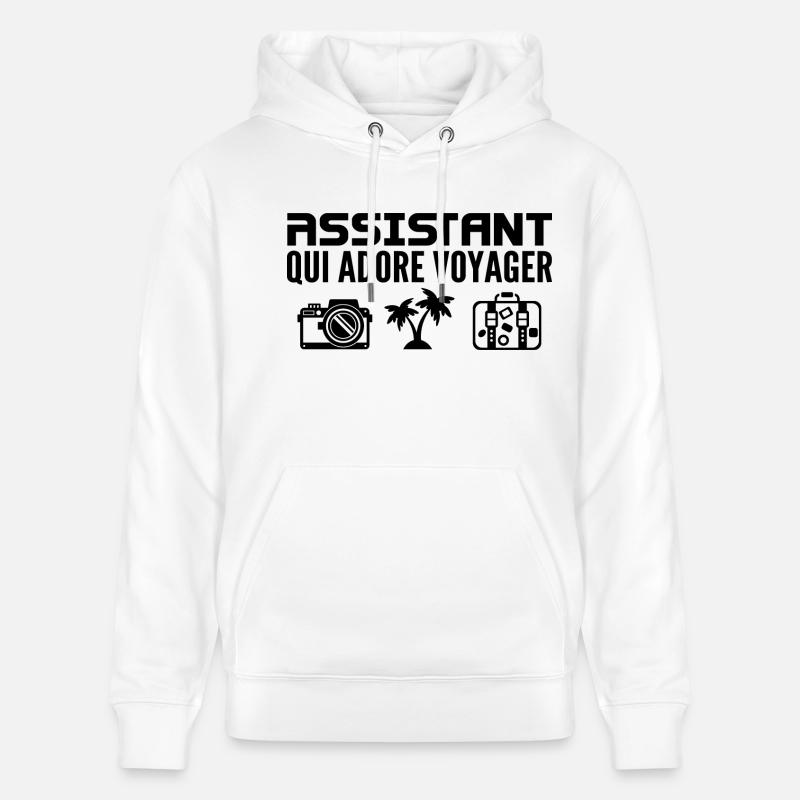 Voyageurs & Assistants : Passion & Découverte - Sweat à capuche bio CRUISER Stanley/Stella Unisexe - blanc