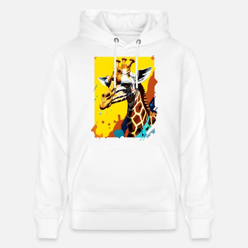 Giraffe Farbexplosion Neon - Stanley/Stella Unisex Bio-Hoodie CRUISER  - Weiß