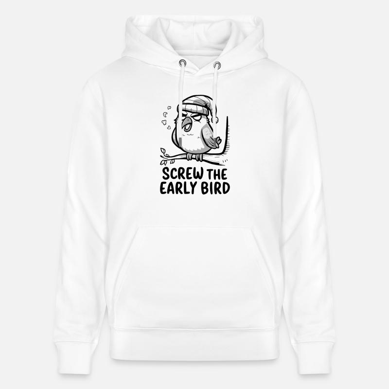 Le lève-tôt peut m’emmener - Sweat à capuche bio CRUISER Stanley/Stella Unisexe - blanc