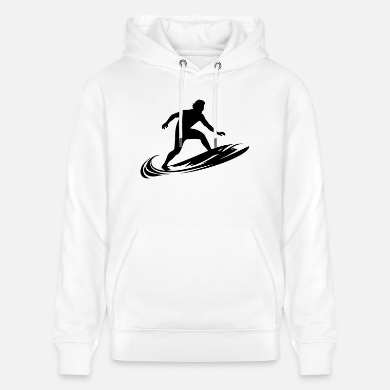 Surfer Mann Silhouette - Stanley/Stella Unisex Bio-Hoodie CRUISER  - Weiß