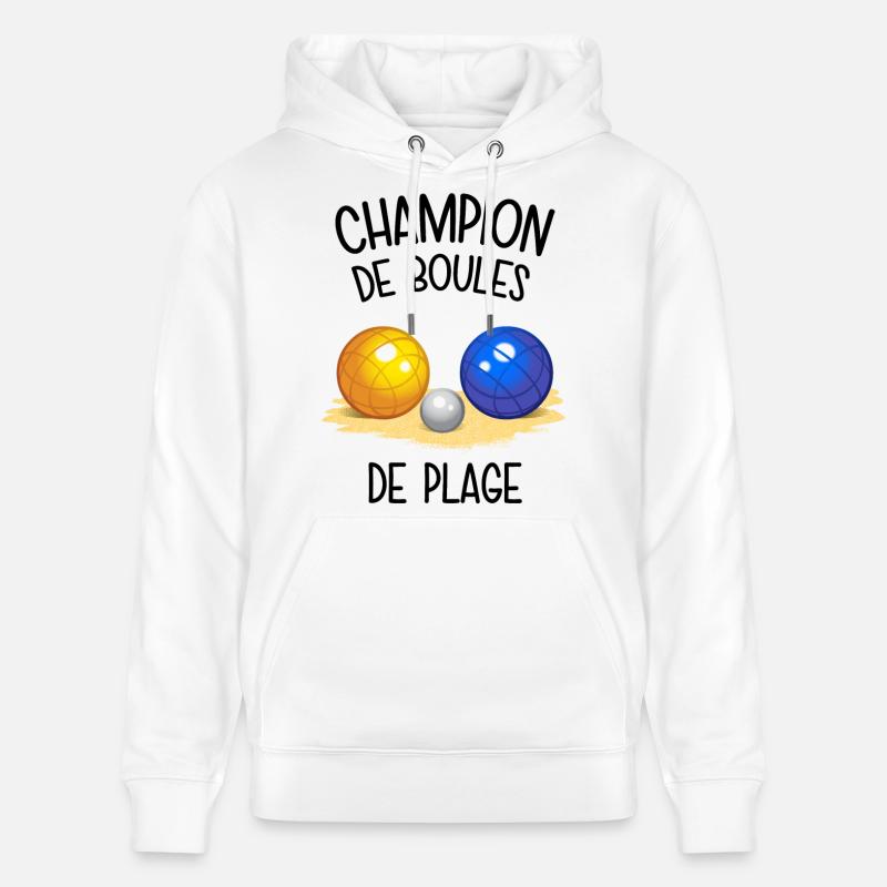 Champion de boules de plage - Sweat à capuche bio CRUISER Stanley/Stella Unisexe - blanc