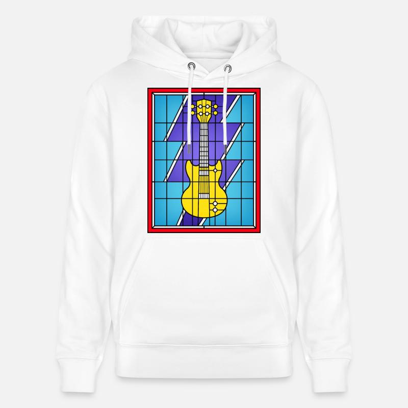 Buntglasgelbe E-Gitarre - Stanley/Stella Unisex Bio-Hoodie CRUISER  - Weiß