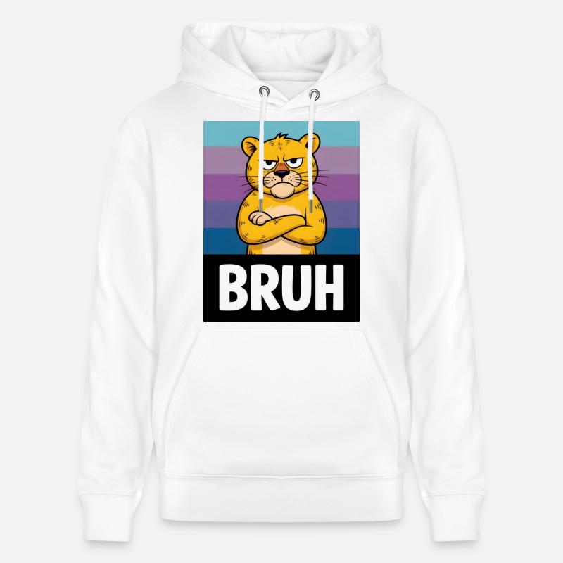 Grummel Katze BRUH - Sweat à capuche bio CRUISER Stanley/Stella Unisexe - blanc