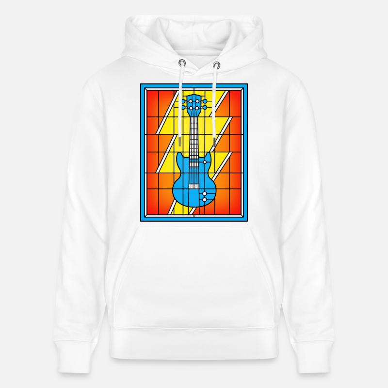 Guitare bleue vitral - Sweat à capuche bio CRUISER Stanley/Stella Unisexe - blanc