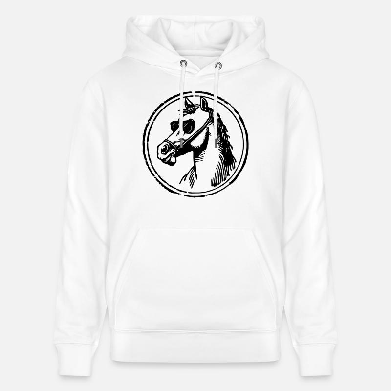 Cheval Chevaux Tête de cheval - Sweat à capuche bio CRUISER Stanley/Stella Unisexe - blanc