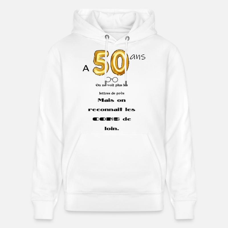 50 ans - Sweat à capuche bio CRUISER Stanley/Stella Unisexe - blanc