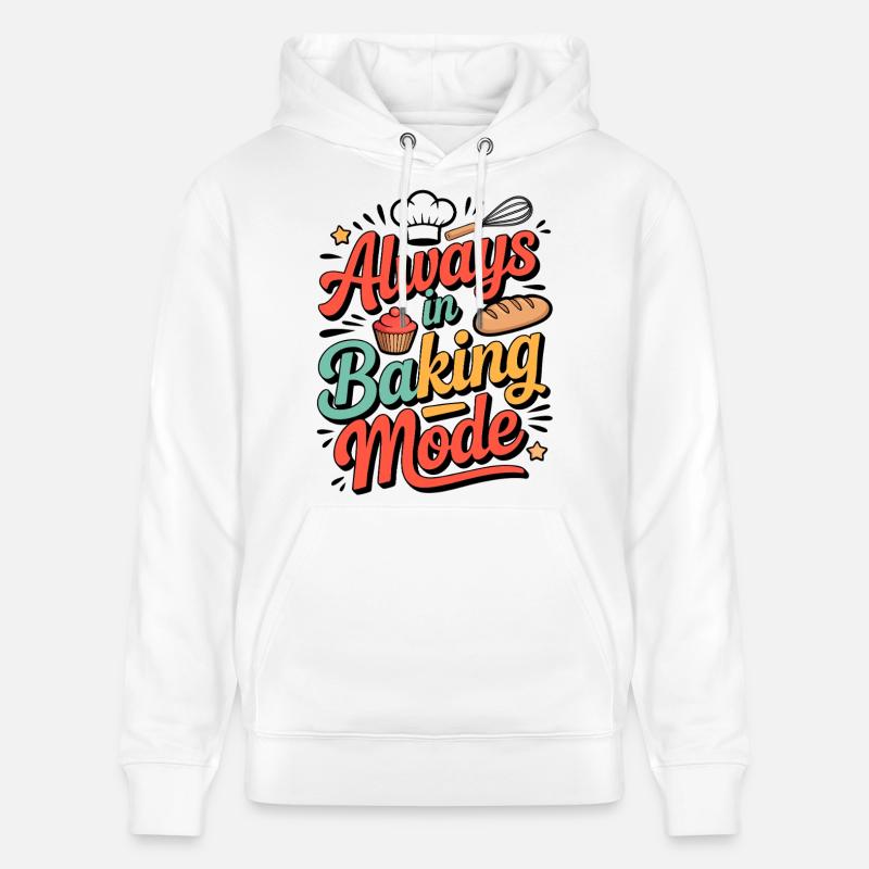 Immer im Backmodus – Backfreude Design - Stanley/Stella Unisex Bio-Hoodie CRUISER  - Weiß