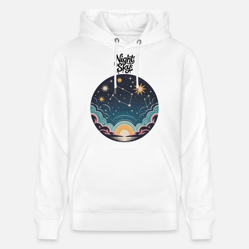 Ciel nocturne - Sweat à capuche bio CRUISER Stanley/Stella Unisexe - blanc