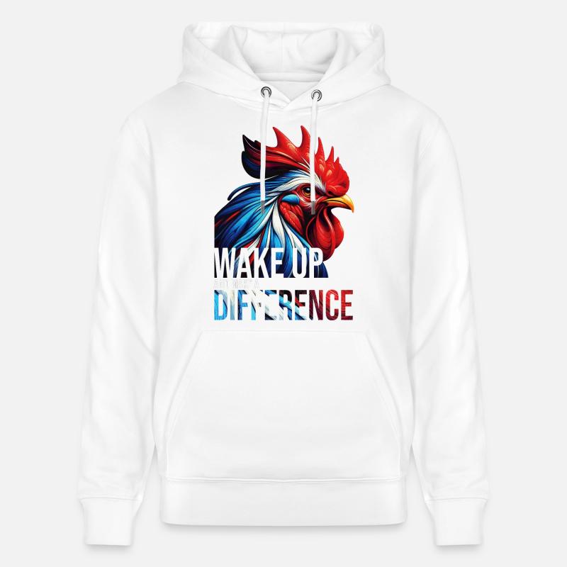 RÉVEILLEZ-VOUS ET FAITES LA DIFFÉRENCE-DB - Sweat à capuche bio CRUISER Stanley/Stella Unisexe - blanc