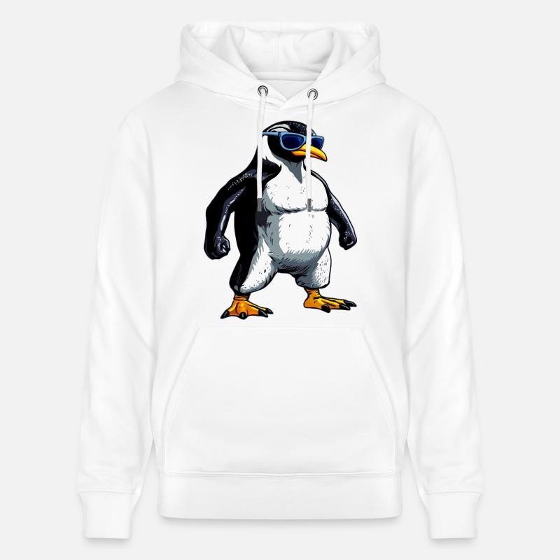 Penguin Bodybuilder - Sweat à capuche bio CRUISER Stanley/Stella Unisexe - blanc