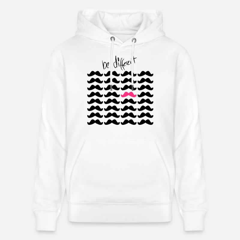 Mustache Moustache "be different" 2c - Sweat à capuche bio CRUISER Stanley/Stella Unisexe - blanc