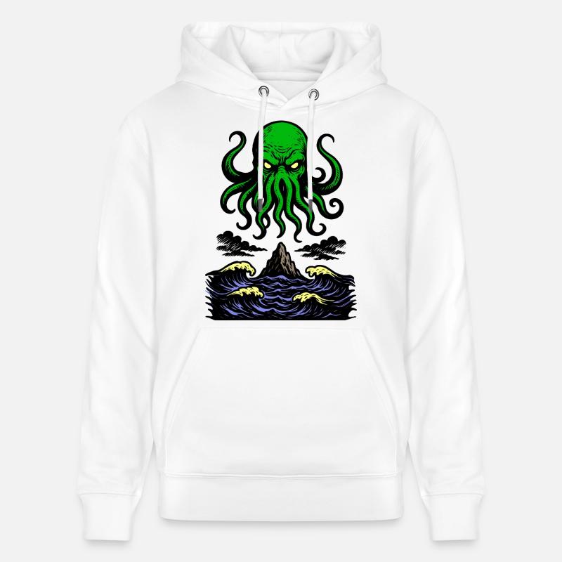 Cthulhu Rétro 2 - Sweat à capuche bio CRUISER Stanley/Stella Unisexe - blanc