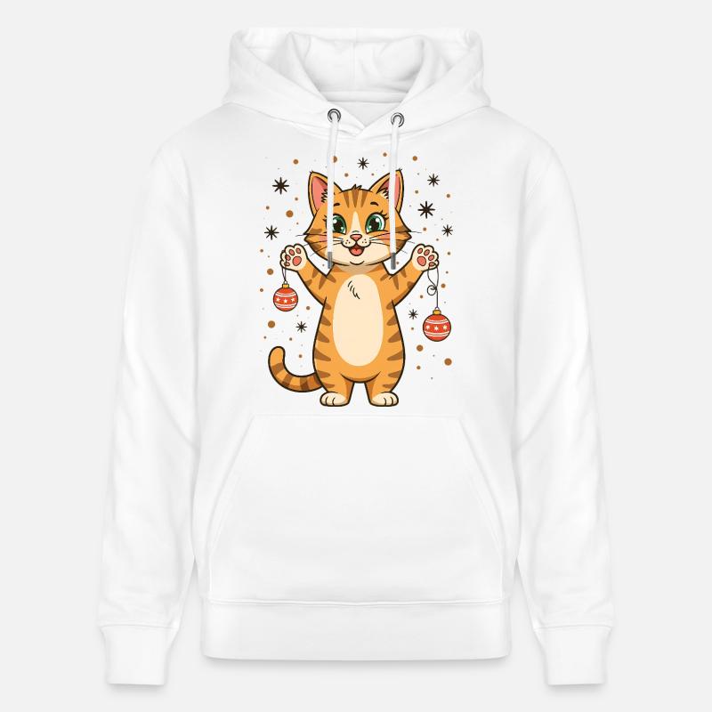 Katze Weihnachtspullover Katzen Weihnachten lustig - Stanley/Stella Unisex Bio-Hoodie CRUISER - Weiß