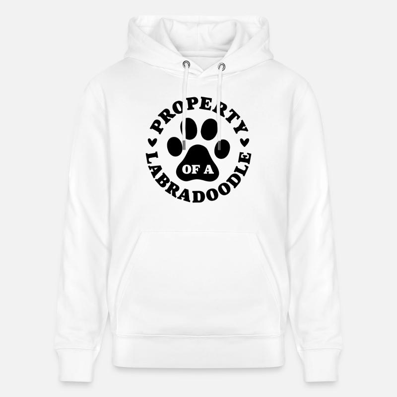 Propriété d’un Labradoodle - Sweat à capuche bio CRUISER Stanley/Stella Unisexe - blanc