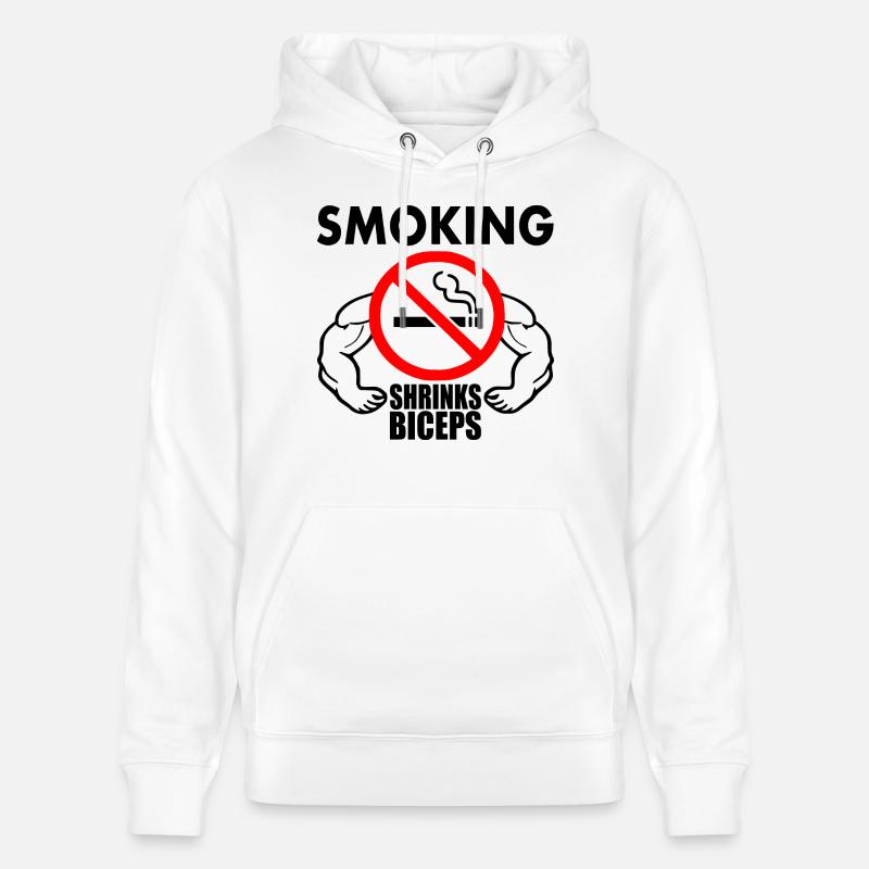 Smoking shrinks the biceps - Sweat à capuche bio CRUISER Stanley/Stella Unisexe - blanc