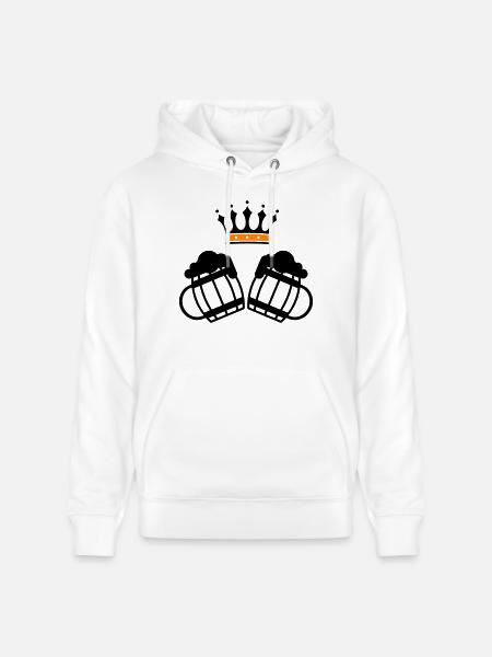 Beer Crown - Stanley/Stella CRUISER Unisex Organic Hoodie - white