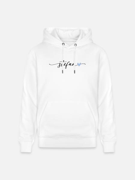Stefan Name Calligraphy Font - Stanley/Stella CRUISER Unisex Organic Hoodie - white