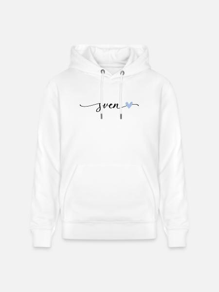 Sven Name Calligraphy Font - Stanley/Stella CRUISER Unisex Organic Hoodie - white