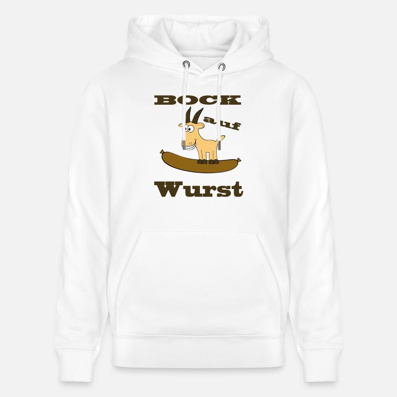 Comic Bock - Bock auf Wurst - Stanley/Stella Unisex Bio-Hoodie CRUISER  - Weiß