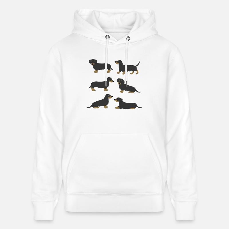 Cheveux brut sélection teckel - Sweat à capuche bio CRUISER Stanley/Stella Unisexe - blanc