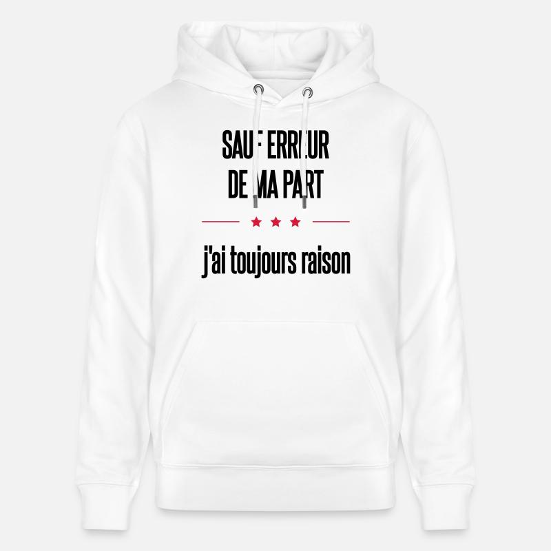 sauf erreur - Sweat à capuche bio CRUISER Stanley/Stella Unisexe - blanc