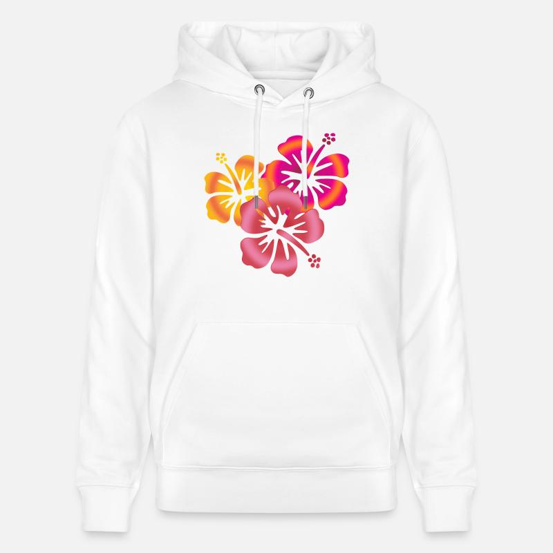BALI fleurs d'hibiscus - Sweat à capuche bio CRUISER Stanley/Stella Unisexe - blanc