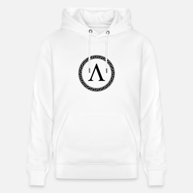 Symbole Lambda Spartiate - Sweat à capuche bio CRUISER Stanley/Stella Unisexe - blanc