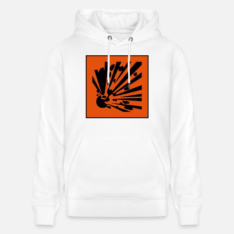 symbole de danger explosif - Sweat à capuche bio CRUISER Stanley/Stella Unisexe - blanc