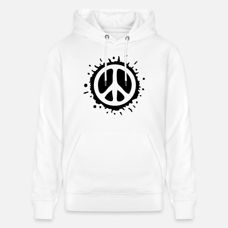 Paix (Splash) - Sweat à capuche bio CRUISER Stanley/Stella Unisexe - blanc