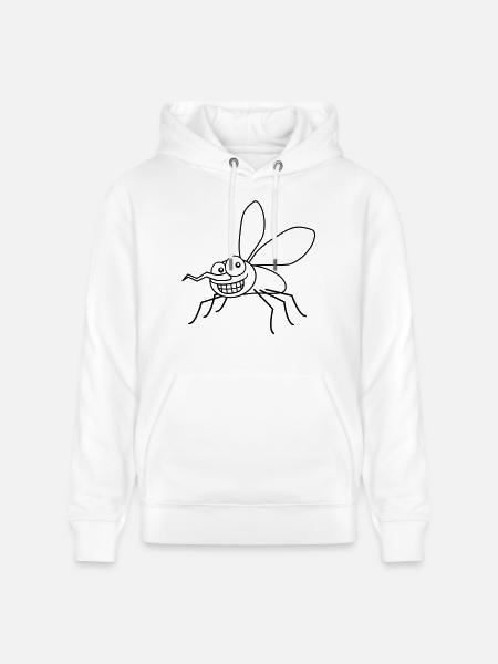 grin_mosquito_1c - Stanley/Stella CRUISER Unisex Organic Hoodie - white