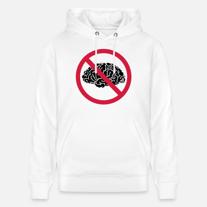 no brains allowed - Stanley/Stella Unisex Bio-Hoodie CRUISER  - Weiß