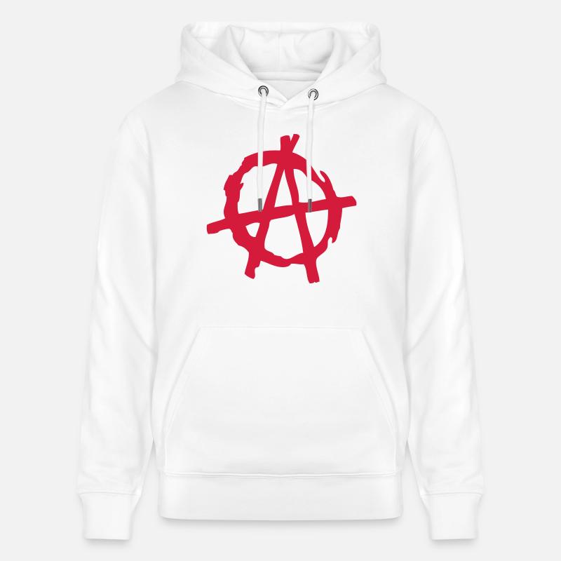 logo anarchy2 - Sweat à capuche bio CRUISER Stanley/Stella Unisexe - blanc