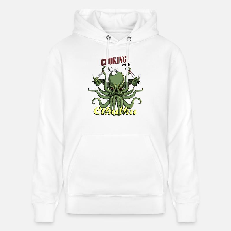 Cuisiner avec Cthulhu! - Sweat à capuche bio CRUISER Stanley/Stella Unisexe - blanc