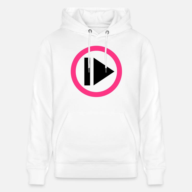 Play button - Sweat à capuche bio CRUISER Stanley/Stella Unisexe - blanc