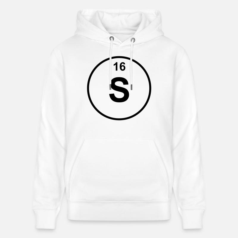 Element 16 - s (sulfur) - Minimal - Sweat à capuche bio CRUISER Stanley/Stella Unisexe - blanc