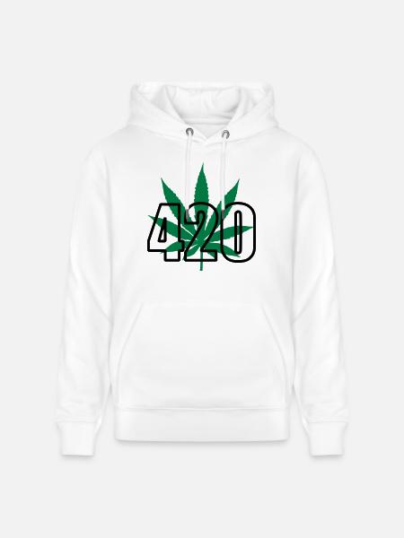 420 cannabis - Stanley/Stella CRUISER Unisex Organic Hoodie - white