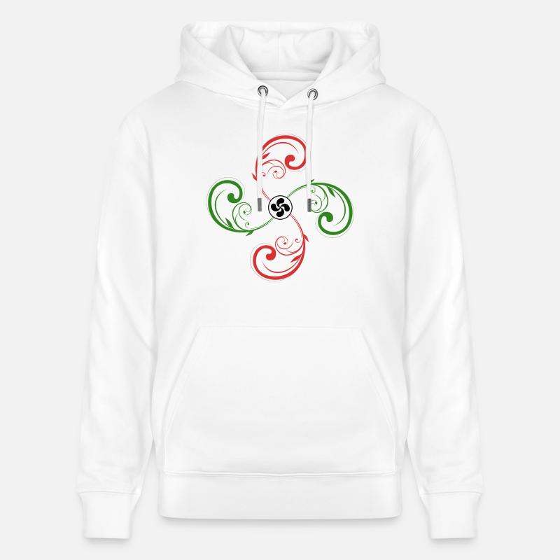 Croix Basque design - Sweat à capuche bio CRUISER Stanley/Stella Unisexe - blanc