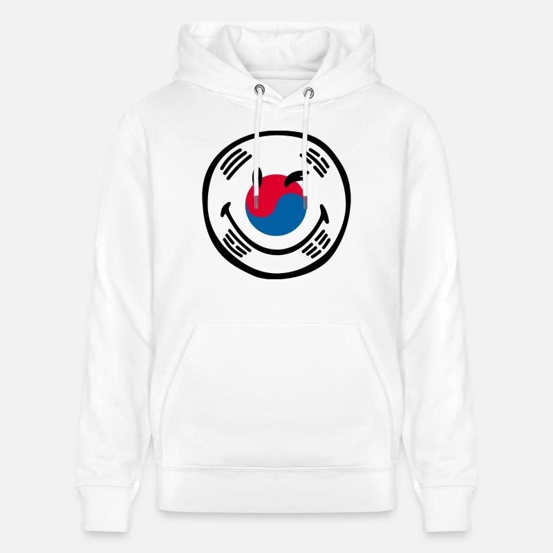 Smiley Flag South Korea - Sweat à capuche bio CRUISER Stanley/Stella Unisexe - blanc
