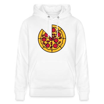 fehlendes aufgeschnitten teile stücke pizza rund g - Stanley/Stella Unisex Bio-Hoodie CRUISER  - Weiß - Vorne - Alina (178cm) & Michal (187cm)