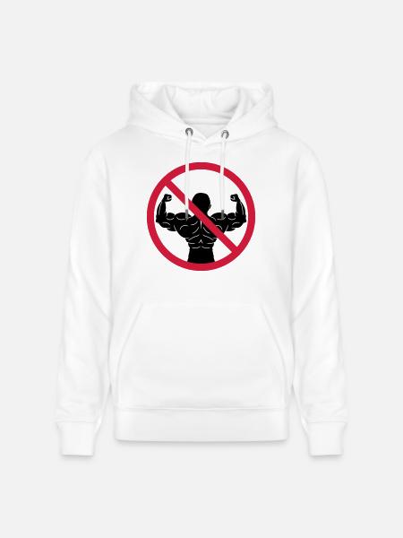 No bodybuilders banned - Stanley/Stella CRUISER Unisex Organic Hoodie - white