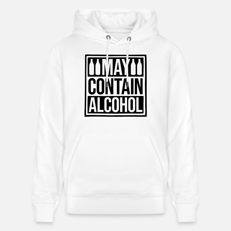 Attention Peut contenir de l’alcool - Sweat à capuche bio CRUISER Stanley/Stella Unisexe - blanc