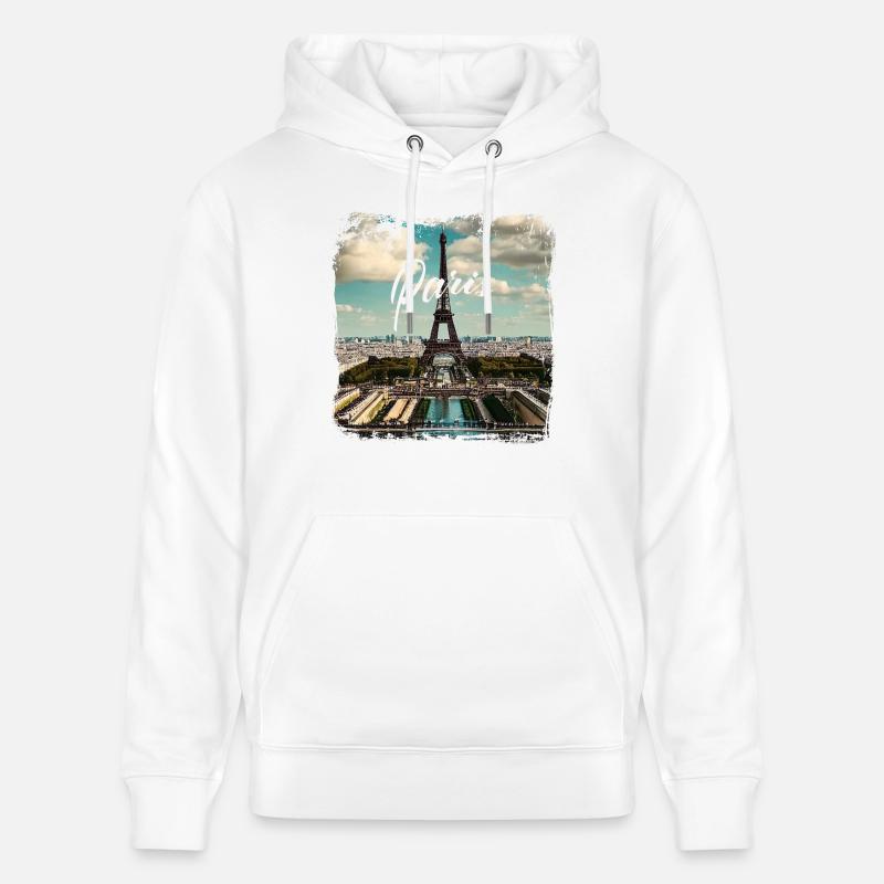 Paris Tour Eiffel style décontracté - Sweat à capuche bio CRUISER Stanley/Stella Unisexe - blanc