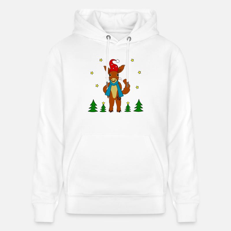 Écureuil de Noël - Sweat à capuche bio CRUISER Stanley/Stella Unisexe - blanc